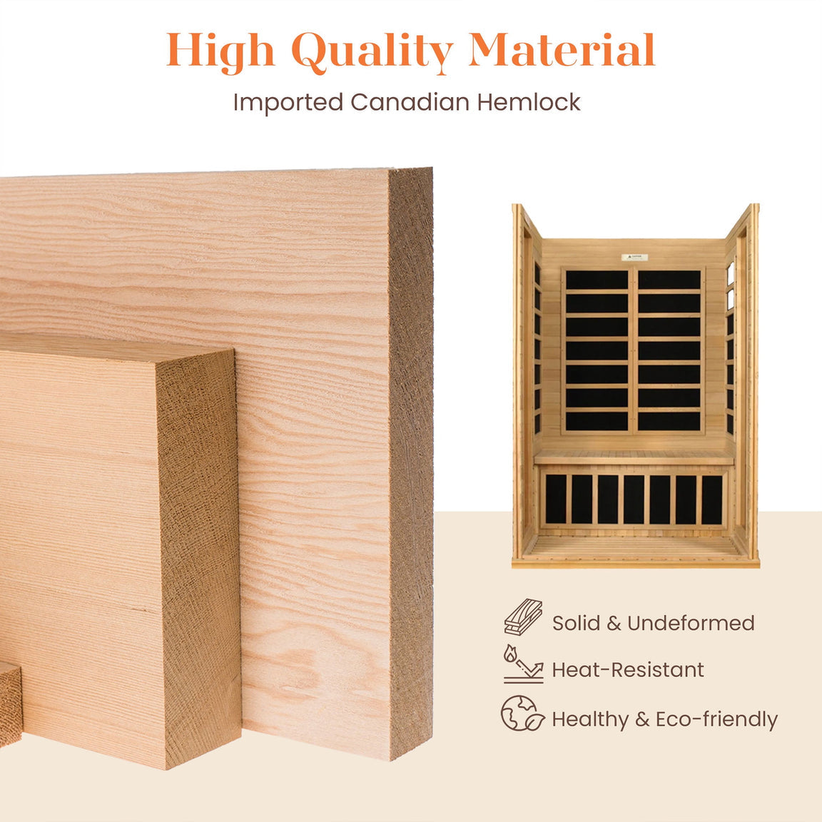 Dynamic Barcelona Elite 1-2-person Ultra Low EMF FAR Infrared Sauna - DYN-6106-01 Elite