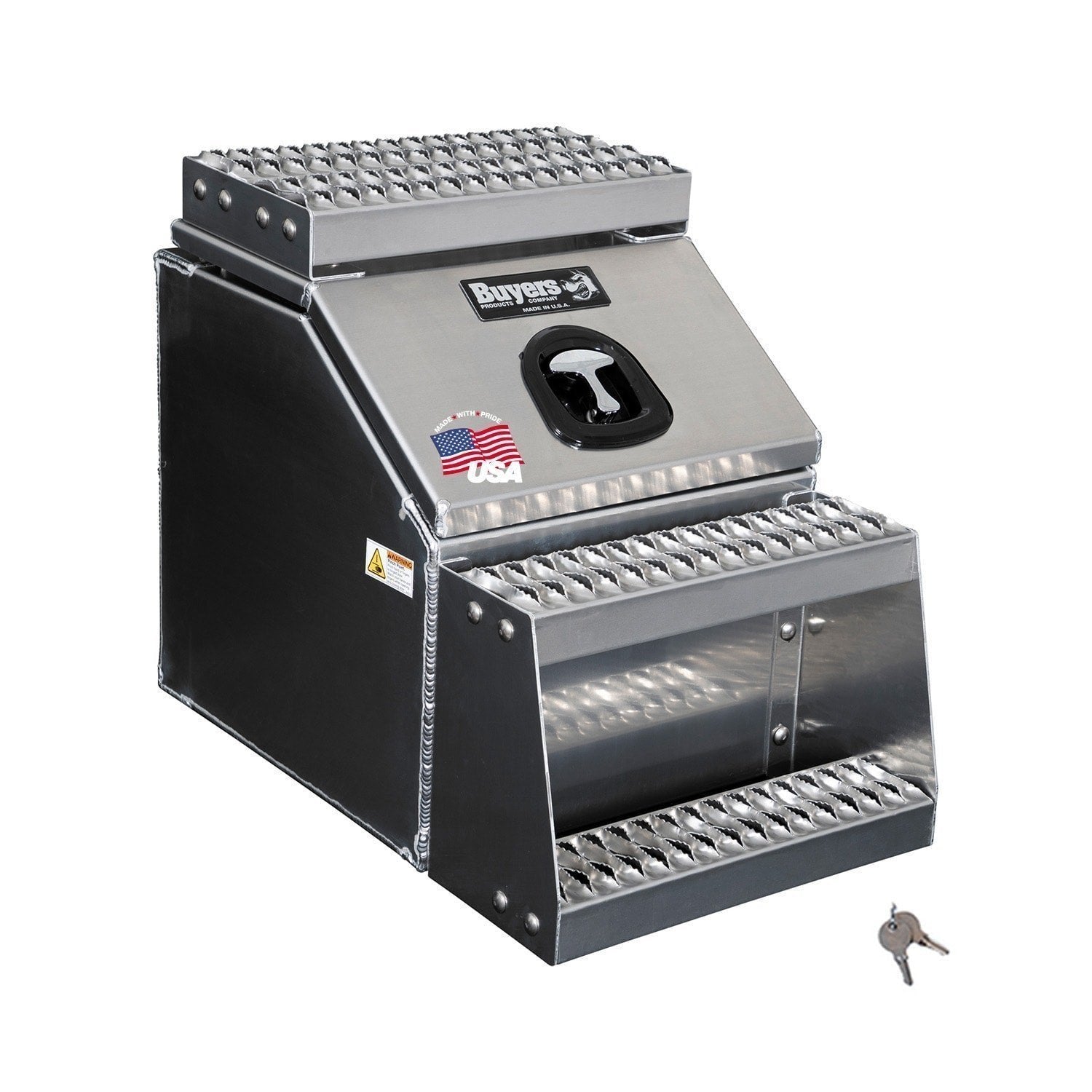 Buyers Products 28-in x 24-in x 18-in Smooth Aluminum Step Box Truck Tool Box 1705281