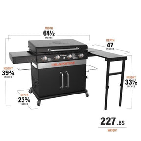Blackstone 36-in Culinary Cabinet Griddle with Side Table: Versatile Outdoor Cooking in Stainless Steel