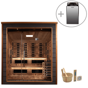 Golden Designs Karlstad 6 Person Hybrid Outdoor Sauna GDI-8226-01
