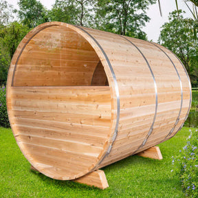 Canadian Timber Tranquility 6-Person Barrel Sauna with 45cm Porch - CTC2345