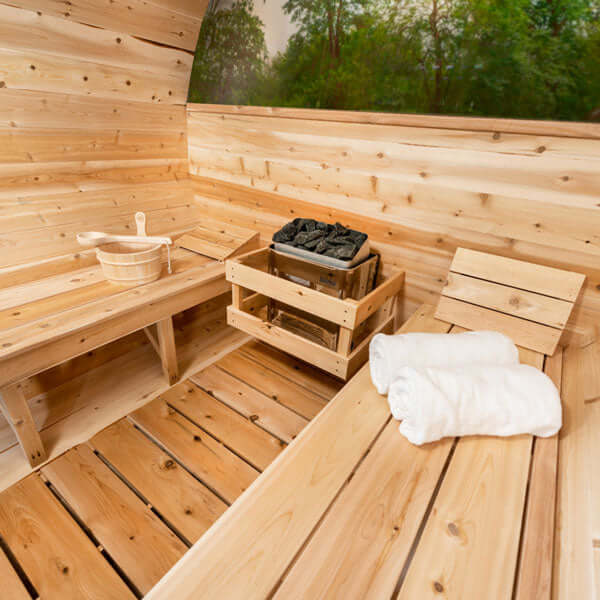 Canadian Timber Tranquility 6-Person Barrel Sauna with 45cm Porch - CTC2345