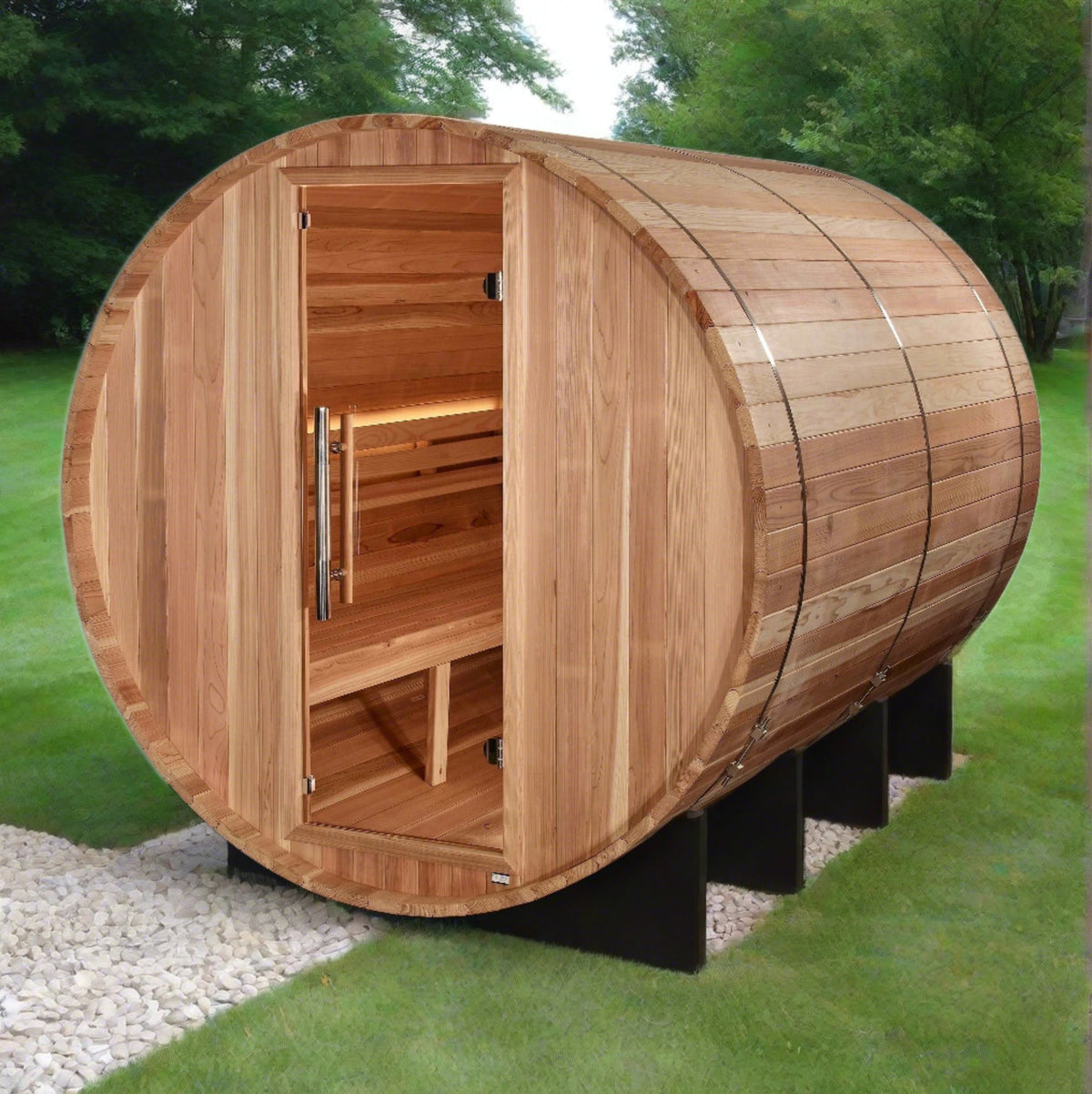 Golden Designs "Klosters" 6 Person Barrel Traditional Sauna GDI-B006-01