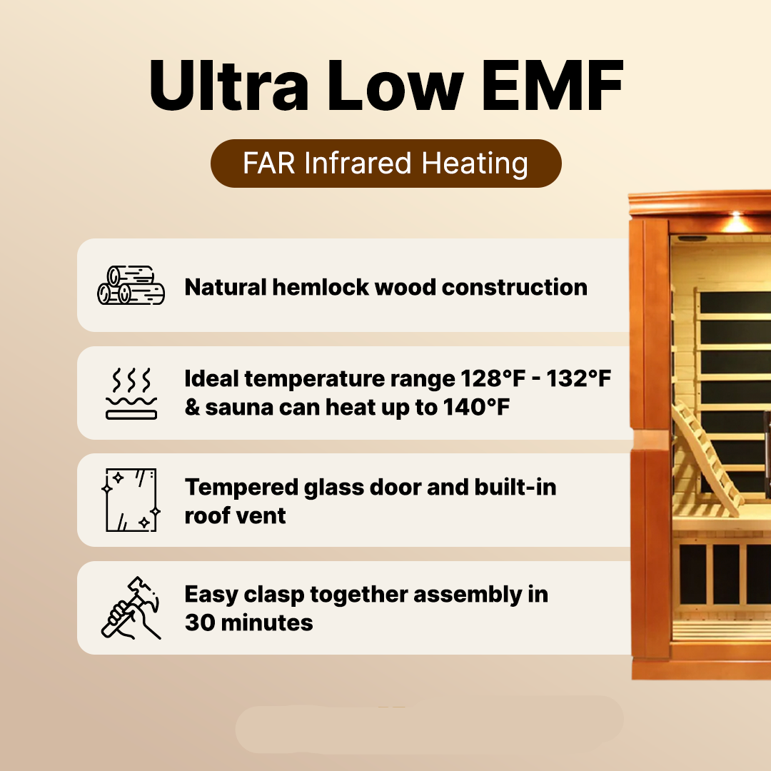 Dynamic Venice Elite 2-person Ultra Low EMF FAR Infrared Sauna - DYN-6210-01 Elite