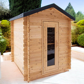 Dundalk Canadian Timber CTC66W Granby | 3-Person Outdoor Cabin Sauna with Steel Roof