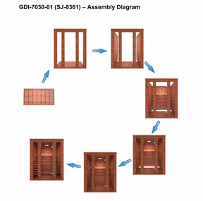 Golden Designs 2025 Engelberg Edition 6-Person Luxury Steam Sauna | Red Light Therapy & Pacific Clear Cedar (GDI-7060-01)