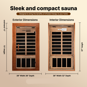 Dynamic "Avila" 1-2-person Low EMF FAR Infrared Sauna DYN-6103-01