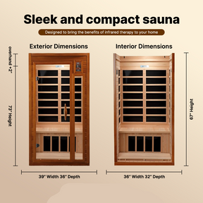 Dynamic Barcelona Elite 1-2-person Ultra Low EMF FAR Infrared Sauna - DYN-6106-01 Elite
