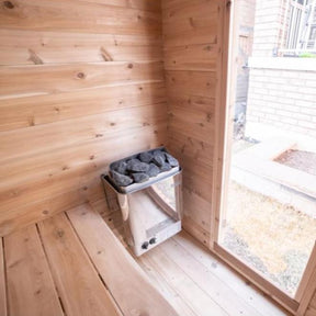 Dundalk Canadian Timber CTC66W Granby | 3-Person Outdoor Cabin Sauna with Steel Roof