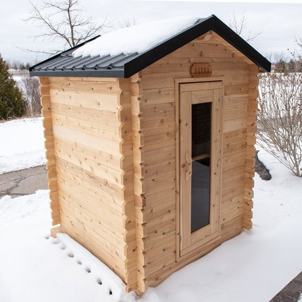Dundalk Canadian Timber CTC66W Granby | 3-Person Outdoor Cabin Sauna with Steel Roof
