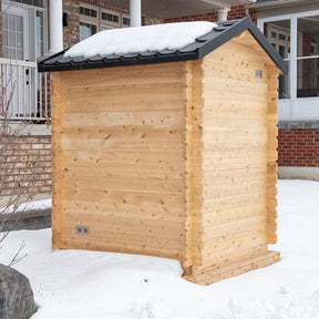 Dundalk Canadian Timber CTC66W Granby | 3-Person Outdoor Cabin Sauna with Steel Roof