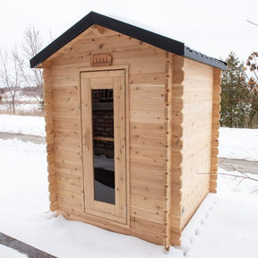 Dundalk Canadian Timber CTC66W Granby | 3-Person Outdoor Cabin Sauna with Steel Roof