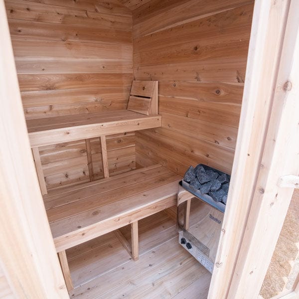 Dundalk Canadian Timber CTC66W Granby | 3-Person Outdoor Cabin Sauna with Steel Roof