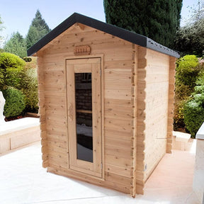 Dundalk Canadian Timber CTC66W Granby | 3-Person Outdoor Cabin Sauna with Steel Roof
