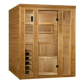 Golden Designs 2025 Engelberg Edition 6-Person Luxury Steam Sauna | Red Light Therapy & Pacific Clear Cedar (GDI-7060-01)