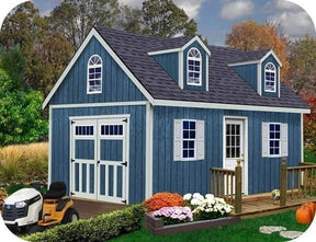 Hampton 12 ft. W x 16 ft. D Wood Storage Shed Kit with Floor (192 Sq. ft.) Installtion Included