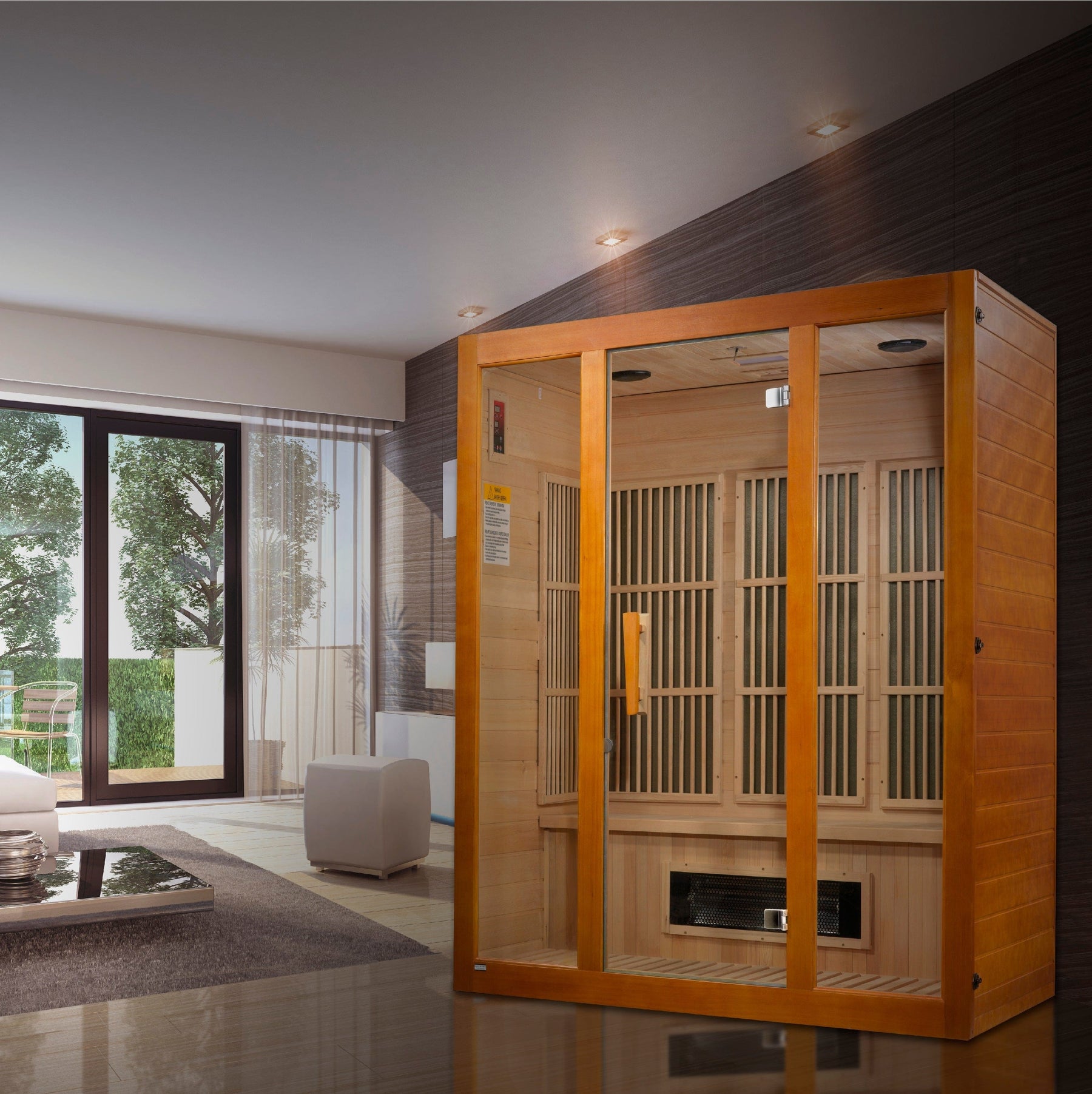 Maxxus "Alpine" Dual Tech 3-Person Low EMF FAR Infrared Sauna Canadian Hemlock MX-J306-02S