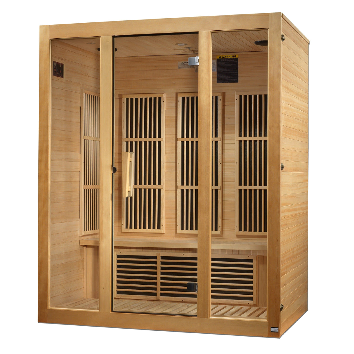 Maxxus 3-Person "Bellevue" Low EMF FAR Infrared Sauna Canadian Hemlock MX-J306-01
