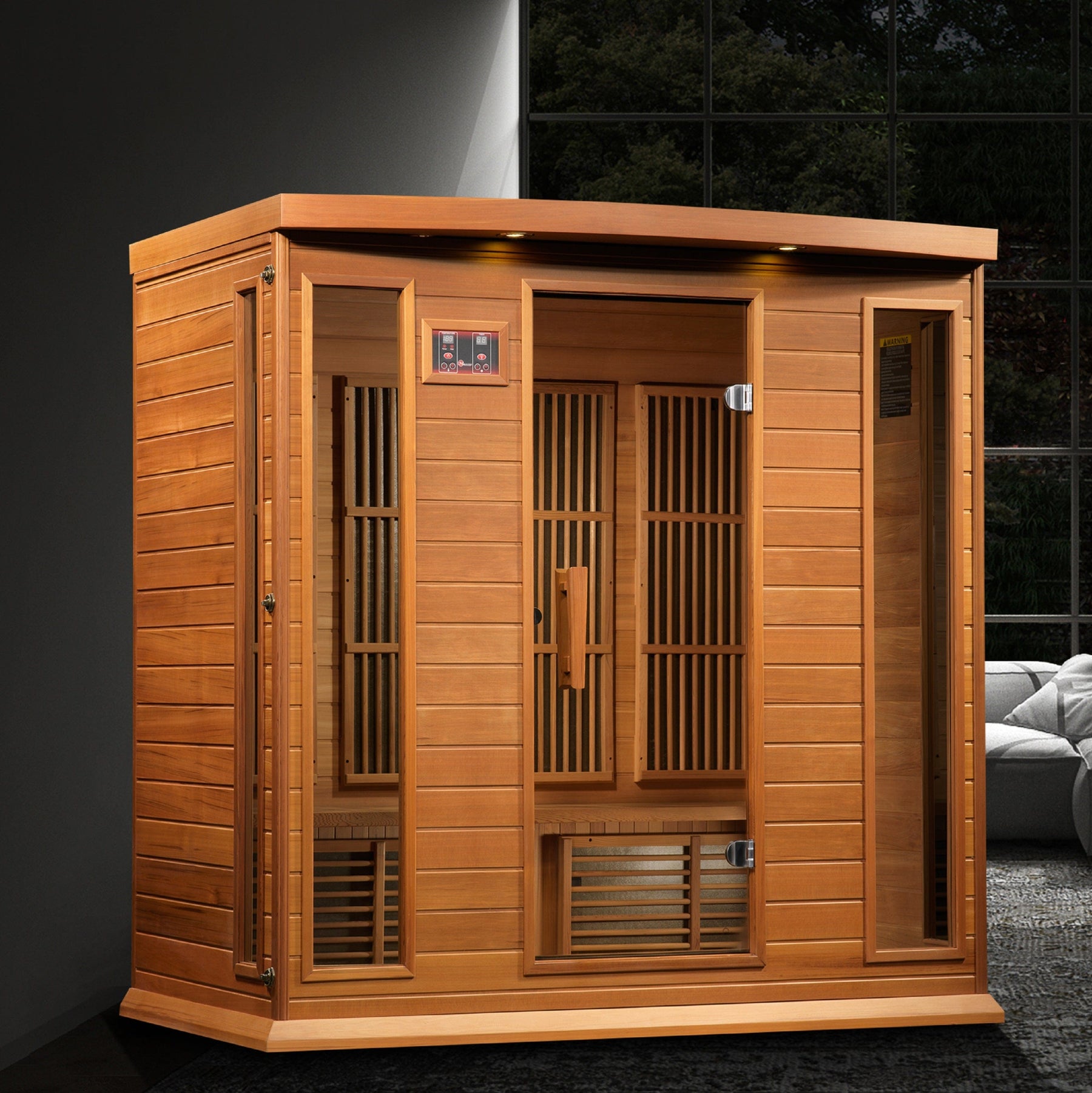 Maxxus 4-Person "Chaumont Edition" Near Zero EMF FAR Infrared Sauna - Canadian Red Cedar MX-K406-01-ZF CED